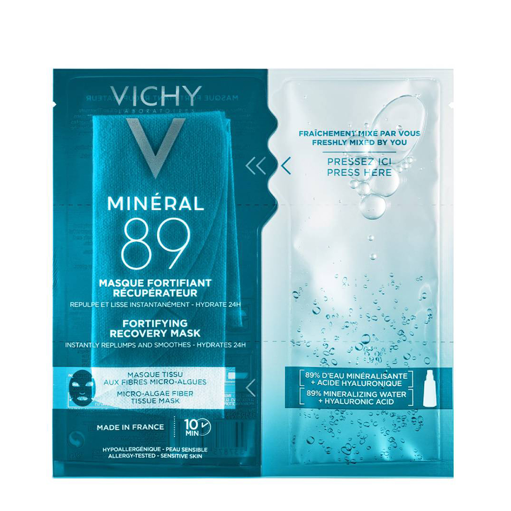 3337875693875 1 Vichy Mineral 89 Fortifying Instant Recovery Mask, Μάσκα Ενδυνάμωσης & Επανόρθωσης Με Ιαματικό Μεταλλικό Νερό & Υαλουρονικό Οξύ, 29g