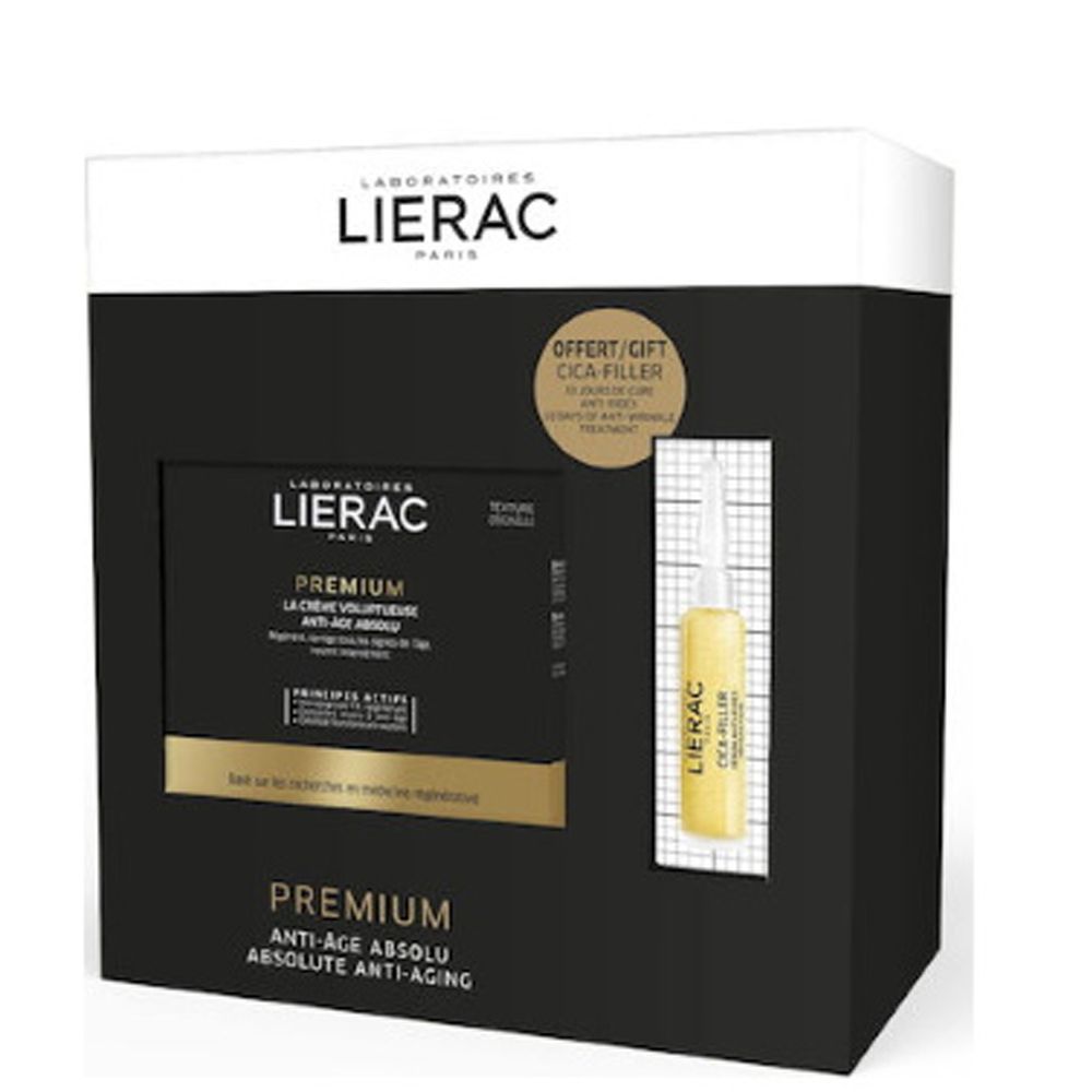 3508240015022 2 Lierac Premium Πακέτο Προσφοράς με την Lierac Premium La Creme Voluptueuse Anti-Age Absolu Κρέμα Προσώπου Απόλυτης Αντιγήρανσης για Ξηρές Επιδερμίδες, 50ml & Δώρο Lierac Cica Filler Anti Wrinkle Repairing Serum Αντιρυτιδικός Ορός Επανόρθωσης, 10ml