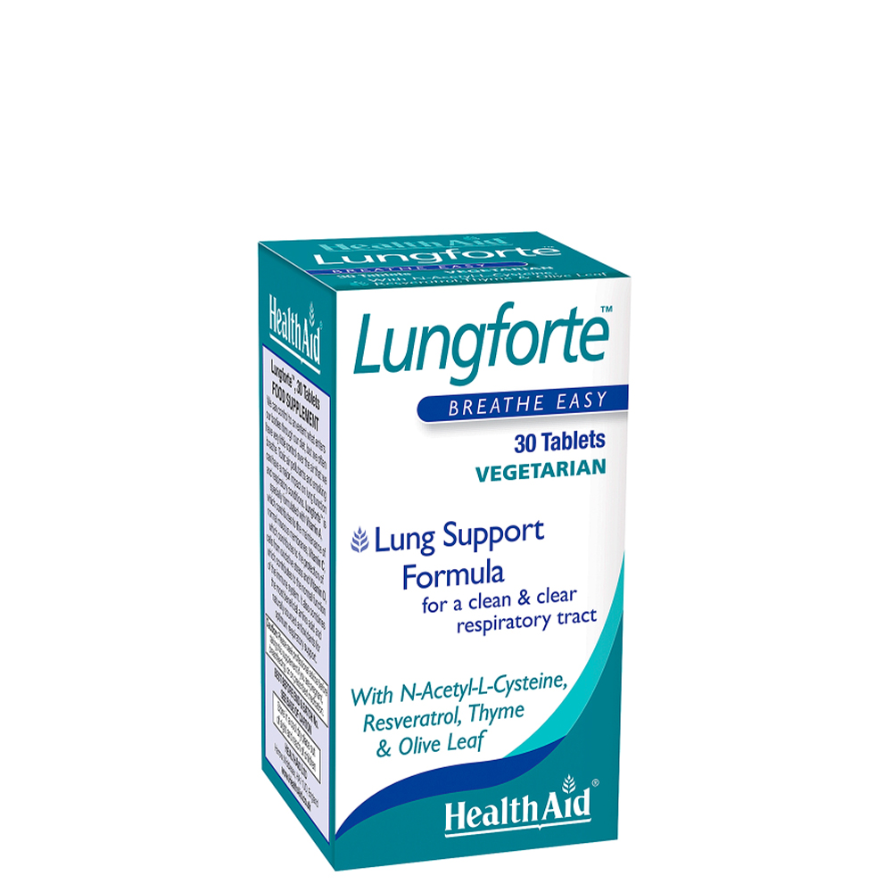 5019781000159 Health Aid Lungforte Συμπλήρωμα Διατροφής για την Υγεία Αναπνευστικού & του Ανοσοποιητικού Συστήματος, 30 tabs