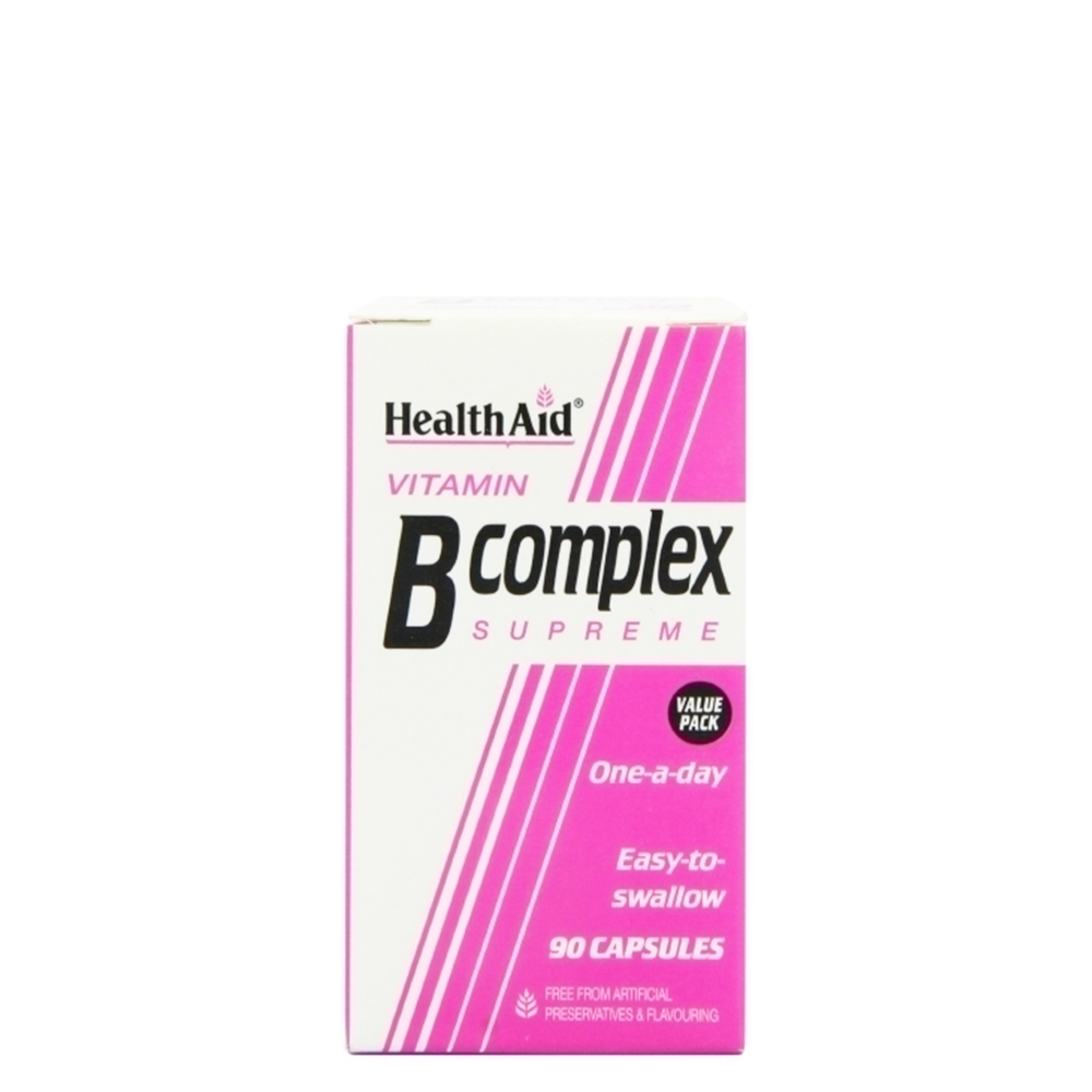 5019781010028 Health Aid B-Complex, Συμπλήρωμα Διατροφής Βιταμίνης Β 90Caps