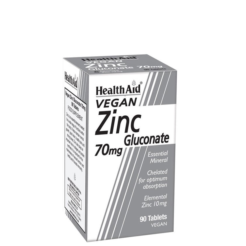 5019781020300 Health Aid Zinc Gluconate 70mg, 90 Tablets
