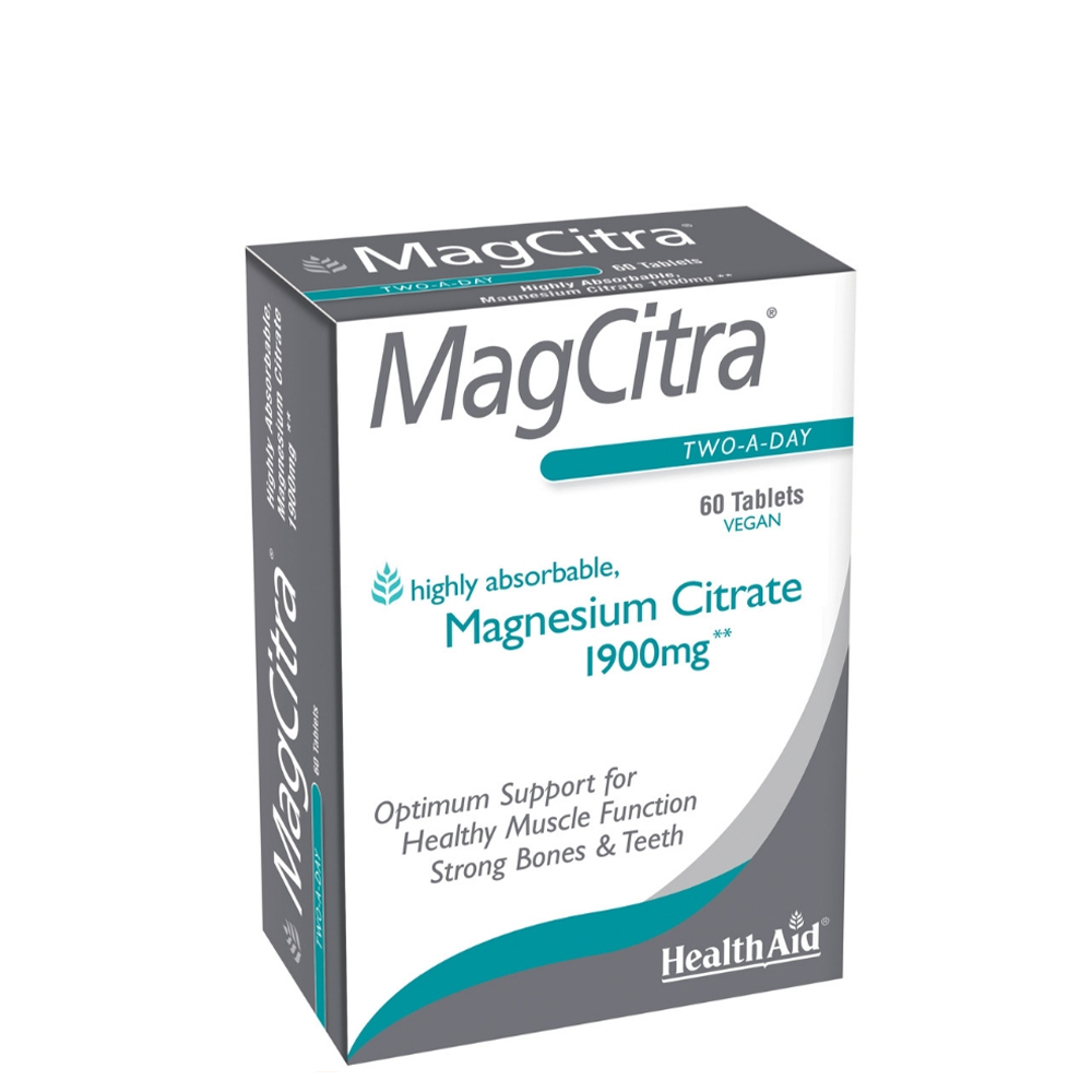 5019781026036 1 Health Aid MagCitra - Magnesium Citrate 1900mg, 60 tabs