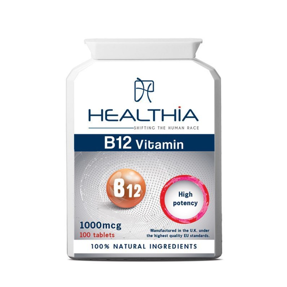 5200131350455 Healthia Vitamin Β12 1000 cmg Συμπλήρωμα Διατροφής με Βιταμίνη Β12, 100tabs