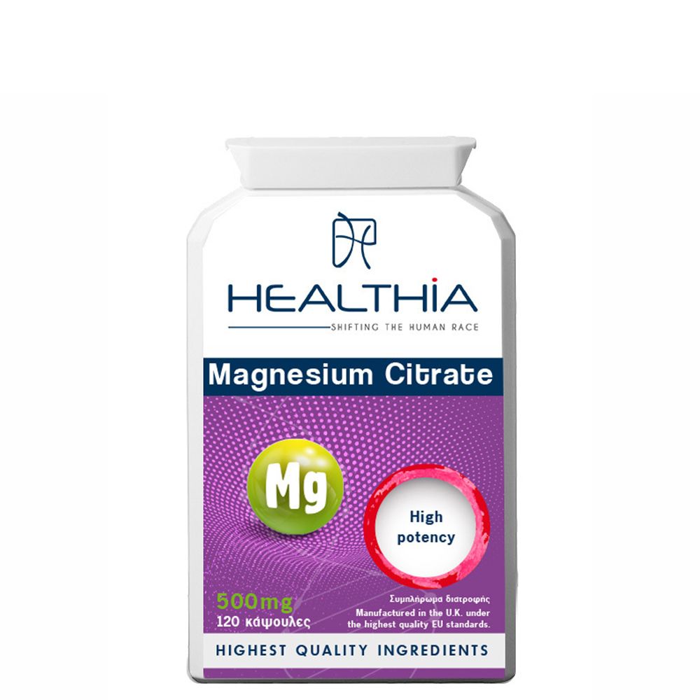 5200131350844 2 Healthia Magnesium Citrate 500mg 120caps