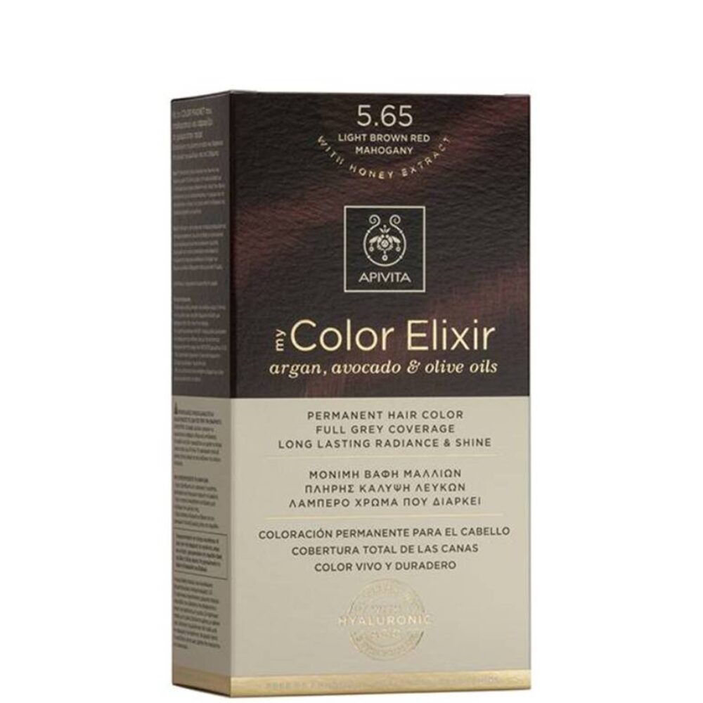 5201279077266 1 Apivita My Color Elixir 5.65 Βαφή Μαλλιών Καστανό Ανοιχτό Κόκκινο Μαονί