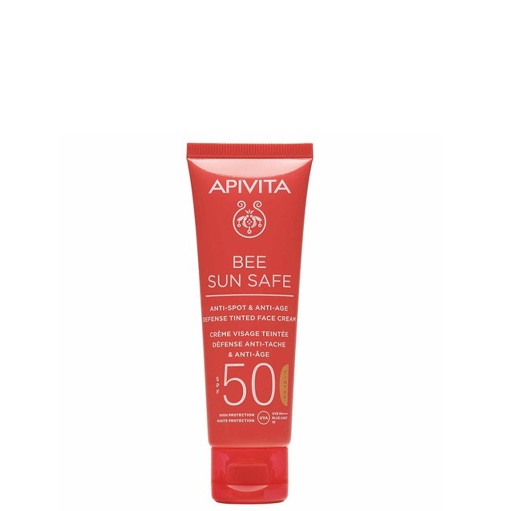 5201279080198 2 Apivita Bee Sun Safe Anti-spot & Anti-age Spf50 Defense Tinted Face Cream 50ml