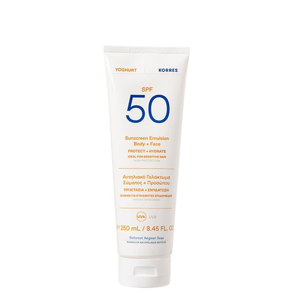 5203069098291 1 Korres Yoghurt Sunscreen Emulsion Face & Body SPF50 250ml