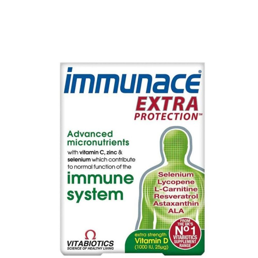 5021265243341 Vitabiotics Immunace Extra Protection Συμπλήρωμα Διατροφής για την Υποστήριξη του Ανοσοποιητικού Συστήματος, 30 ταμπλέτες