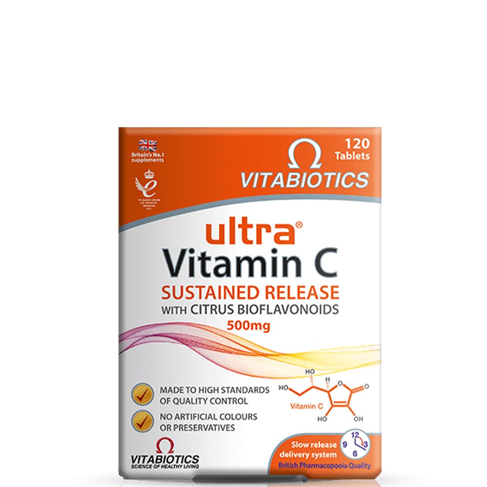 5201279005108 Vitabiotics Ultra Vitamin C Sustained Release 500mg Βιταμίνη C, 60tabs