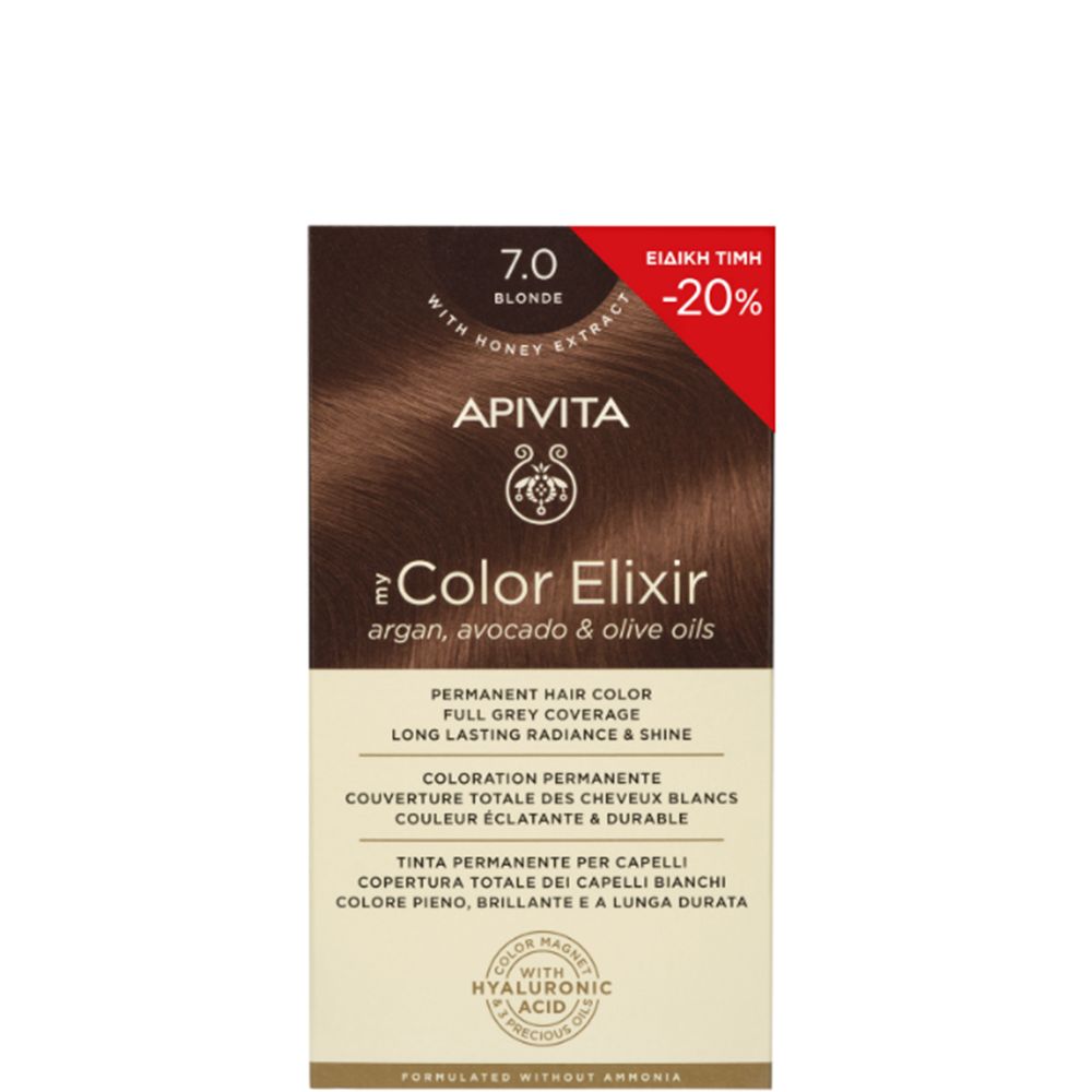 5201279092214 Apivita My Color Elixir Promo Μόνιμη Βαφή Μαλλιών No 7.0 Ξανθό, 1τεμ
