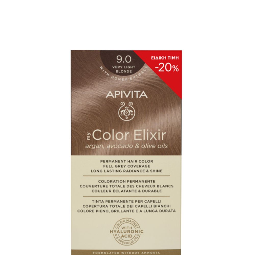 5201279092238 Apivita My Color Elixir Promo Μόνιμη Βαφή Μαλλιών No 9.0 Ξανθό Πολύ Ανοιχτό, 1τεμ