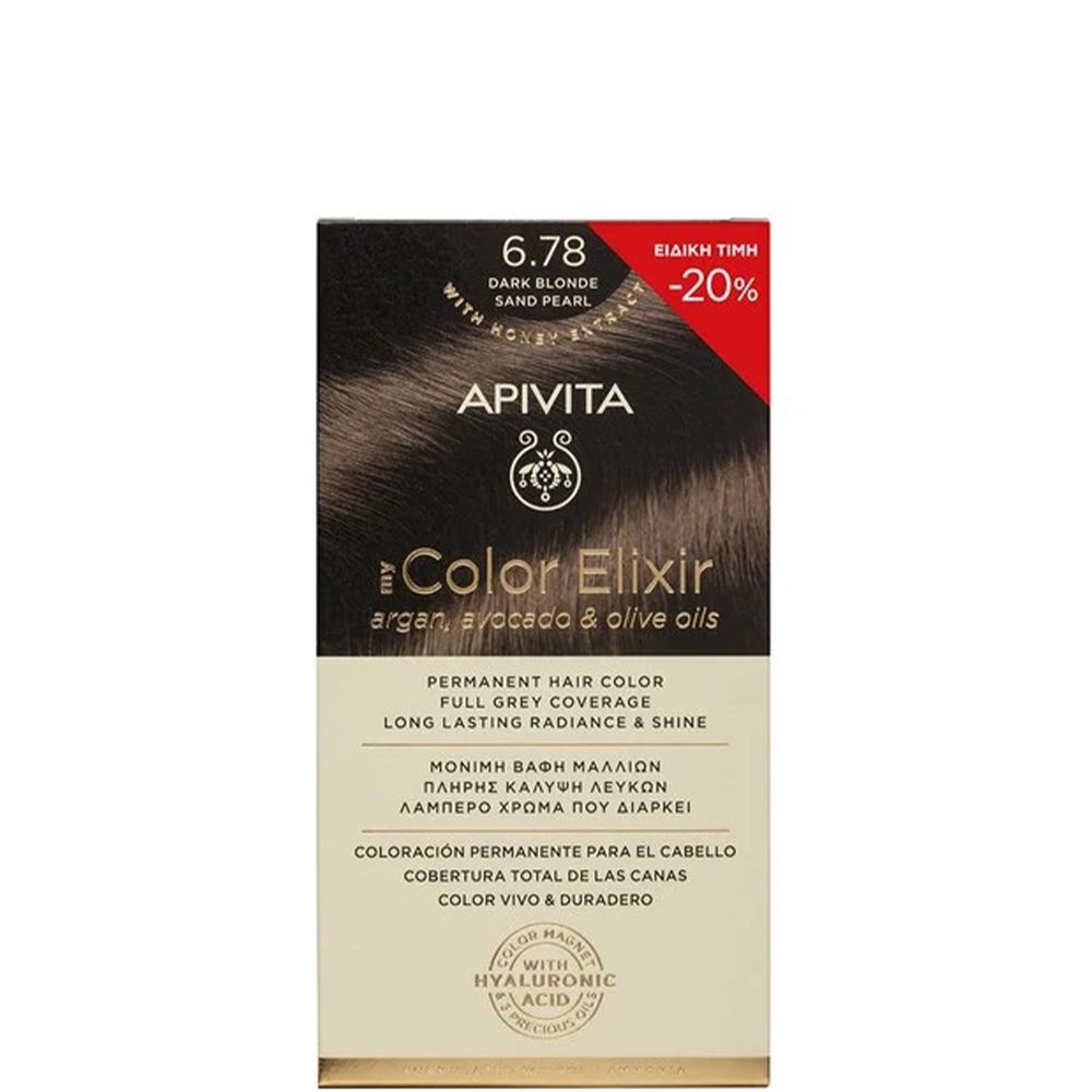 5201279092450 Apivita My Color Elixir Promo Μόνιμη Βαφή Μαλλιών No 6.78 Ξανθό Σκούρο Μπεζ Περλέ, 1τεμ