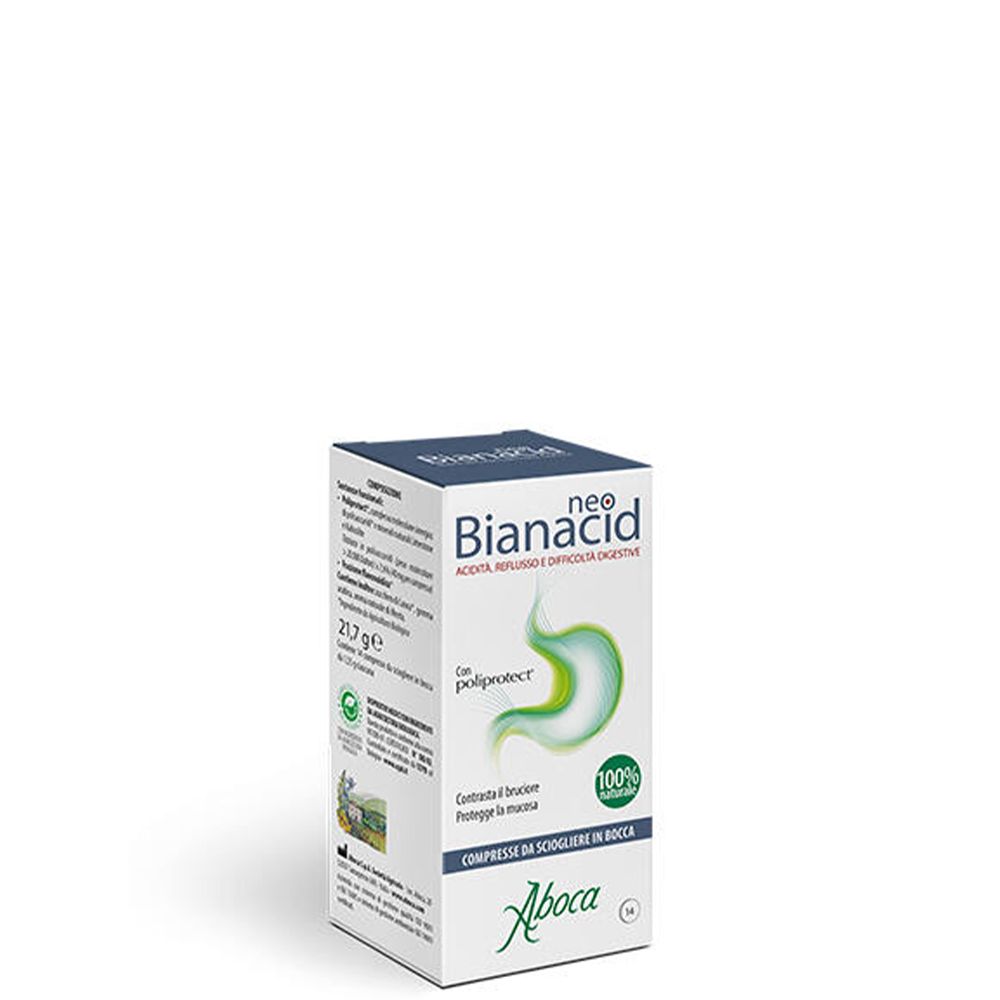 8032472013211 Aboca Neo Bianacid για Οξύτητα & Παλινδρόμηση του Γαστροοισοφαγικού Βλεννογόνου, 14 ταμπλέτες