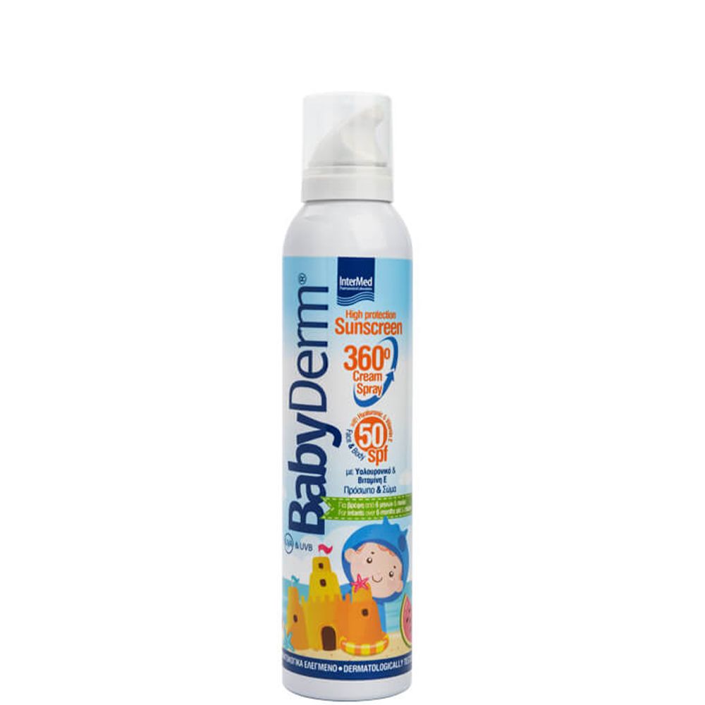 5205152011842 Intermed BabyDerm Invisible Sunscreen Spray SPF50+ for Kids Αντηλιακό Σπρέι για Παιδιά, 200ml