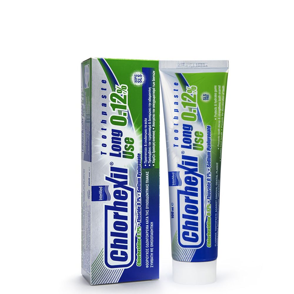 5205152015161 Intermed Chlorhexil Long Use Toothpaste 0.12% Πολλαπλή Προστασία της Στοματικής Κοιλότητας, 100ml