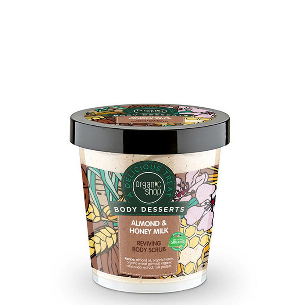4744183012073 Natura Siberica Organic Shop Body Desserts Almond & Honey Milk Aπολεπιστικό Σώματος, 450ml