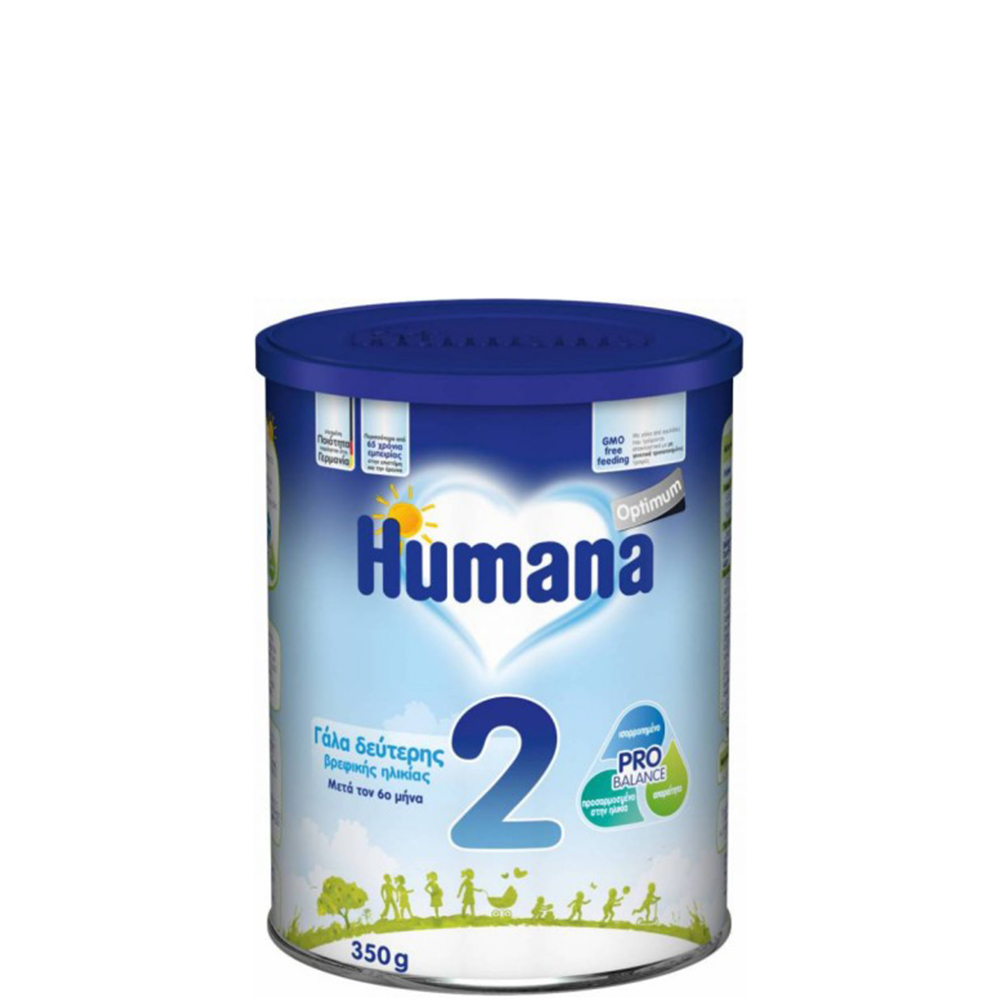 4031244001856 Humana Optimum 2 Βρεφικό Γάλα 2ης Ηλικίας, Μετά τον 6ο Μήνα, Αριστη Διάλυση 350gr
